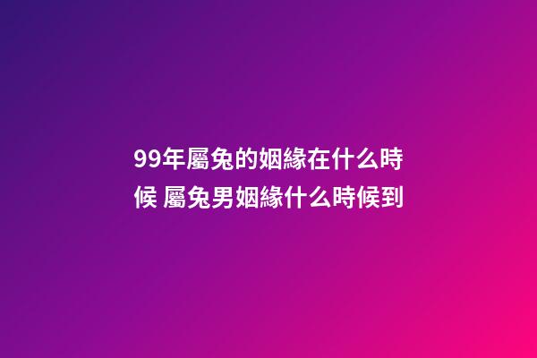 99年屬兔的姻緣在什么時候 屬兔男姻緣什么時候到-第1張-觀點-玄機派